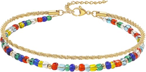 Suyi Anklet Bracelets for Women Boho Beaded Ankle Bracelet Beach Anklets