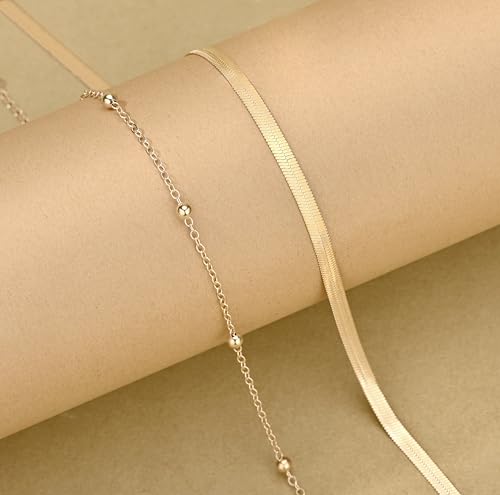 HERSIN Waist Chain for Women, 14k Gold/Silver Plated Dainty Waist Chain Cute Body Chain Gold Chain Belt for Womens Belly Chain Beach Accessories for Womens Summer Jewelry for Women Gifts - style: snakebead-GD