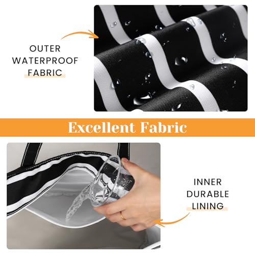 Trifabricy Beach Bags for Women Waterproof Sandproof Women Tote Bag, Large Beach Bag with Zipper for Gym Travel Vocation - color: Black