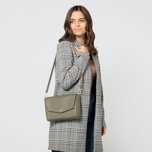 Freshly Picked Classic Crossbody Bag for Women - Stylish Handbag and Crossbody Purse Made with Premium Vegan Leather - color: Sage