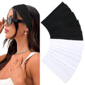 Elastic Headbands 16 Pack - Women's Soft Fabric Non-Slip Sweat Bands for Yoga, Running, Sports, and Hair Accessories - Black White Thick Bands - color: BLACK & WHITE