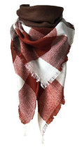 Wander Agio Womens Warm Long Shawl Winter Wraps Large Scarves Knit Cashmere Feel Plaid Triangle Scarf - color: Fichu Coffee 27