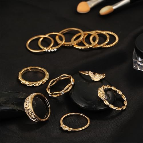 Boho Stackable Rings for Women Trendy Knuckle Joint Finger Knuckle Nail Ring Sets Simple Star Moon Stack Preppy Statement Rings Cute Stuff - style: G-7