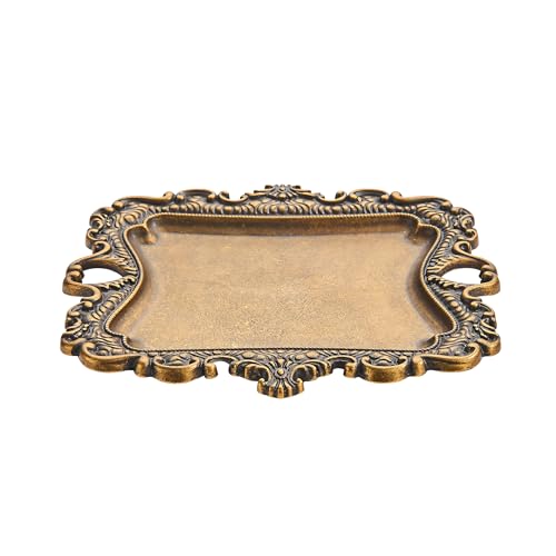 khtumeware 1 Pack Vintage Gold Jewelry Dish Antique Brass Jewelry Trays ideal for holding jewelry rings and small trinkets. - color: Antique Brass