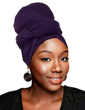 HOMELEX Head Wraps Turbans Stretch Jersey Knit Headwraps Wrap Turban Scarf Tie for Women - color: Pp-1