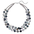 Noessla Layered Beaded Chunky Necklace for Women Boho Two-color Shell Statement Necklace Fashion Collar Costume Jewelry Gifts for Mum - color: Black