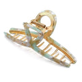 MeDOCA Large Metal Hair Clips - Big claw clips for thick hair Strong Hold Gold Leopard Print hair Claw for Thick Locks Women and Girls - color: Greenish-blue