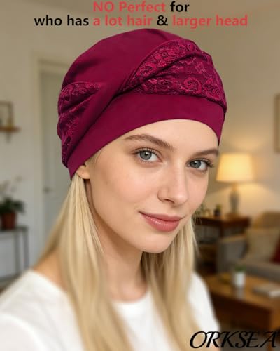 Chemo Headwear for Women Knot Beanies with Stretch Elastic Turbans Soft Cancer Hats Head Coverings Scarf Headwraps - color: Red Flower