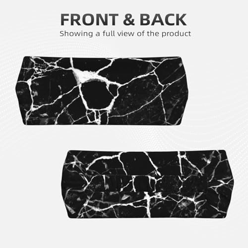 Black and Gold Swirl Liquid Ink Marble Workout Headbands Fashion Sports Sweatbands Yoga Hairbands for Fitness Athletic Non Slip Wicking Headscarf for Men Womens Girls Summer Accessories Elastic Bands - color: Marble Print Black White