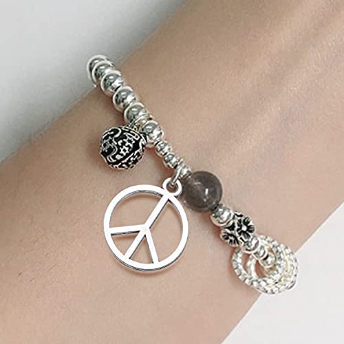 BronaGrand Sign Pendant Charms Alloy Peace Symbol Charms Peace Sign Beads Pendants Jewelry Charms Craft Supplies for DIY Necklace Bracelet Jewelry Making Accessory - color: Bronze/Silver/Gold