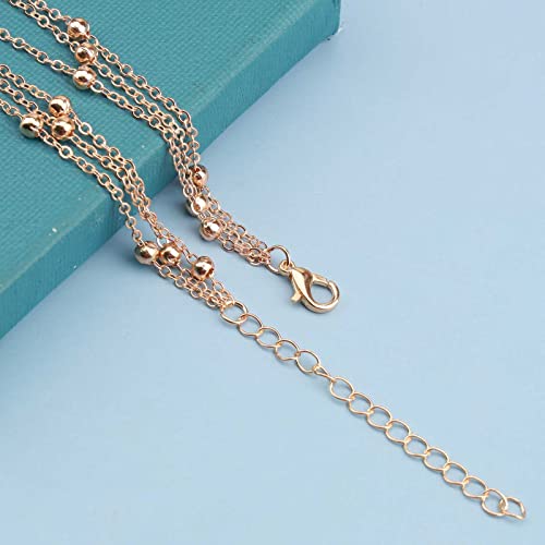 Boho Ball Barefoot Sandal Chain Gold Satellite Ankle Bracelet Toe Ring Anklet Vintage Layered Ankle Bracelet Summer Foot Chain Jewelry for Women