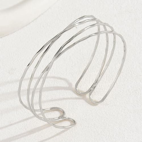 Long tiantian Arm Cuff Gold Bangles Cuff Bracelets Adjustable Upper Arm Jewelry for Women Beach Jewelry Trendy Stuff Gifts - color: A6:Arm Cuff