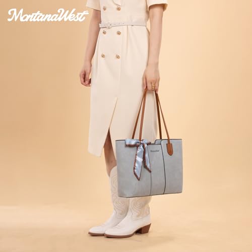 Montana West Tote Bags for Women Top Handle Satchel Purses - color: Pastel Blue