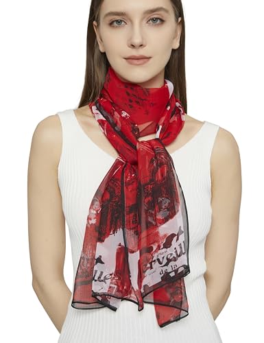 PANTONIGHT Long Chiffon Fashion Scarf Lightweight Chiffon Sheer for women - color: No.782