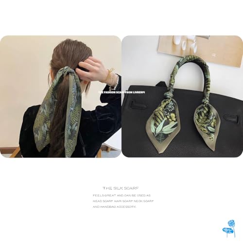 Hair Head Neck Bag Long Scarf Versatile Wrap for Women Soft & Lightweight for Everyday Chic - color: 37 Forest Green 3.7 X 35 Inch