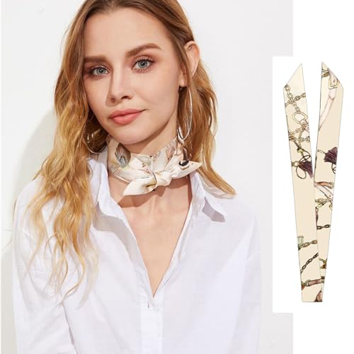 kcctoo 2/6/10Pack Scarf Bags for Women Handbag Scarfs Band Hair Neck Scarves Fashion Gifts - color: 6pc Scarf White
