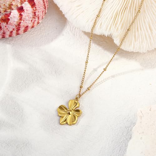 14K Gold Heart Necklace for Women Boho stainless steel waterproof Cute Dainty Love Pendant Necklaces for Women - color: Styie-6
