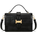 KKXIU Crossbody Bags for Women - Top Handle Purses for Lady, Leather Handbags Shoulder Clutch with Adjustable Shoulder Strap - color: C-black
