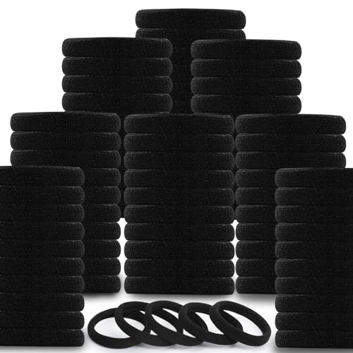 80pcs Black Thick Hair Ties for Women, 2.36 IN Large No Metal Ponytail Holders, Heavy Duty Elastic Hair Bands, Durable No Damage Hair Elastics for Thick & Curly Hair, Strong Hold - color: 2.36 IN -Black Thick Hair ties