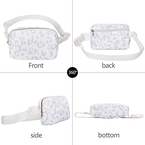 VOROLO Fanny Pack For Women And Men Crossbody Bag Belt Bag with Adjustable Strap Graduation Gifts Leopard White - color: Leopard White, style: 1 Pack Fanny Pack