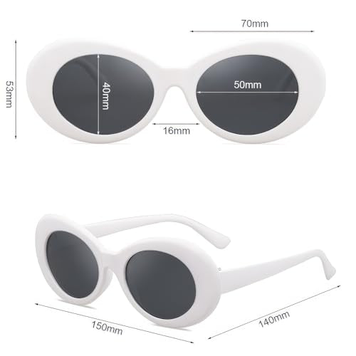 Retro Oval Sunglasses for Women Men Clout Goggles Trendy Round Kurt Cobain UV400 Glasses SG9750