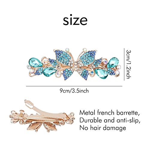 inSowni 4 Pack Luxury Glitter Sparkly Jeweled Gems Crystal Rhinestone Butterfly Metal French Hair Barrettes Fancy Bling Alligator Snap Butterflies Hair Clips Headpieces Accessories for Women Girls - color: 4 Pack Fancy Glitter Decorative Butterfly Rhinest