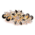 NYKKOLA Women's Multilayered Peacock Shaped Rhinestone French Barrette Hair Clip Black - color: Black