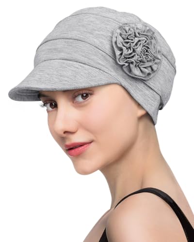 Hachapy Soft Newsboy Cap for Women Slip on Headwear Summer - color: Light Heather Grey