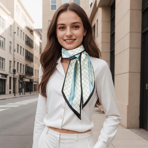 RIIQIICHY Hair Scarf for Women Like Silk Scarves Headband Neck Scarfs Twilly Purse Accessories - color: C009