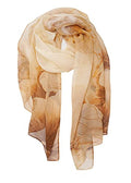 YOUR SMILE Ladies/Women's Lightweight Floral Print/Solid Color mixture Shawl Scarf For Spring Summer season - color: Khaki Flower