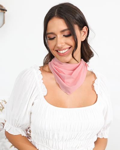 AWAYTR 3Pcs Hair Bandanas Head Kerchief for Women Girls Tie-Back Boho Hair Scarf Headband Bandana Triangle Head Scarf - color: Solid Color - Khaki / Pink / Black