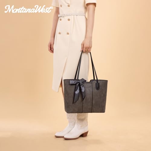Montana West Tote Bags for Women Top Handle Satchel Purses - color: Dusty Grey
