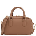 FashionPuzzle Mini PU Leather Satchel Purse Top Handle Crossbody Bag - color: Stone
