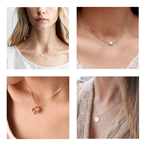 Starain 12Pcs Layered Choker Necklace Fashion Multilayer Chain Necklace Simple Gold Necklace Set for Women - color: 12Pcs Gold Necklace Set