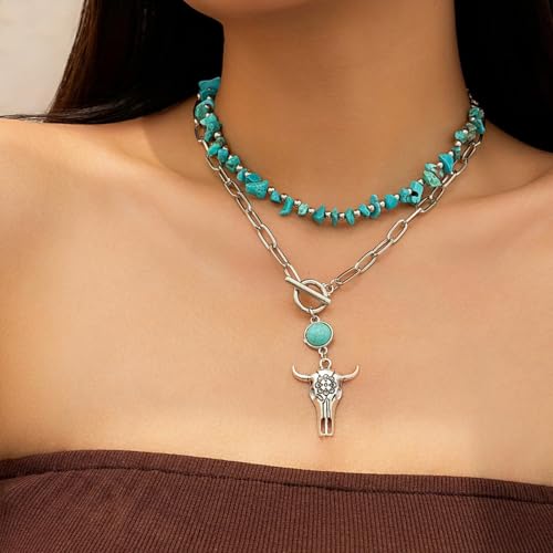 Boho Outfits for Women Boho Necklaces Country Concert Outfits Nashville Western Jewelry Choker Necklaces Long Leather Necklace Western Dress Jewelry Country Cowgirl Accessories Gifts - color: L4
