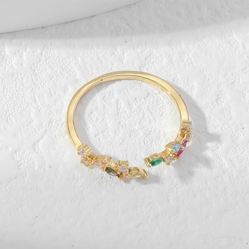 Dainty Rings Open Adjustable Ring Leaf Ring for Women Dainty Stackable Rings for Women - color: G