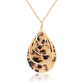 MOLOCH Long Necklace For Women Geometry Teardrop Acrylic Circle Pendant Necklace Statement Boho Acetate Resin Necklace Minimalist Gift - color: Leopard