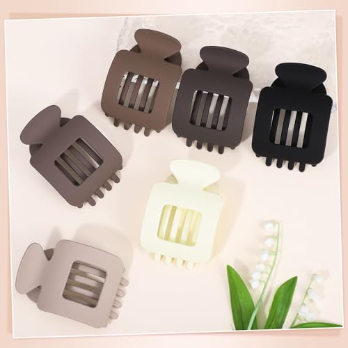 Obeoby 6 PCS Flat Claw Clips for Women, French Flat Hair Clips Large Hair Barrettes Accessories - color: Neutral