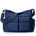 KALIDI Canvas Tote Bag Large Hobo Crossbody Shoulder Handbag Zipper Messenger Bag for Women or Men Casual College Work - color: Upgraded Deep Blue