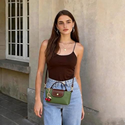 Dreubea Womens Chic Mini Bag Convertible Crossbody & Top-Handle Handbag for Everyday Elegance - color: Army Green