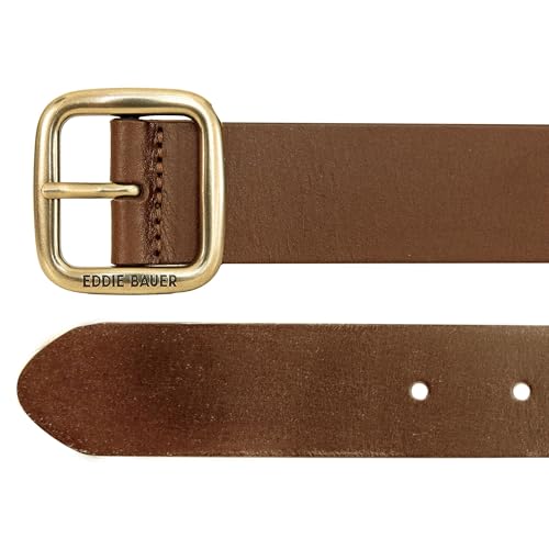 Eddie Bauer Women's Casual Leather Belts with Durable Metal Buckle - color: Center Bar - Tan, size: X-Large