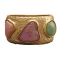 Gold Cuff Bracelet for Women Silver Beaded Bracelets Open Bangle Stackable Stretch Bead Bracelet Boho Jewelry Gifts for Wife Couple - style: Colorful Stone Bracelets