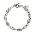 18k Yellow Gold And Sterling Silver Oval Link Bracelet, 7.5"