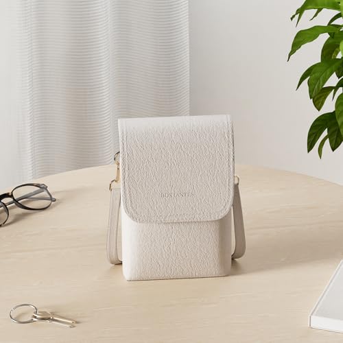 BOSTANTEN Vegan Leather Crossbody Bags for Women Designer Cell Phone Bag Wallet Purses Adjustable Strap - color: A-03-retro Grey
