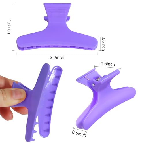 Ondder Butterfly Hair Claw Clips for Styling & Sectioning - Pro Hair Clamp Clips for Makeup, Cutting & Coloring - Hair Accessories for Women & Girls - color: Multicolored