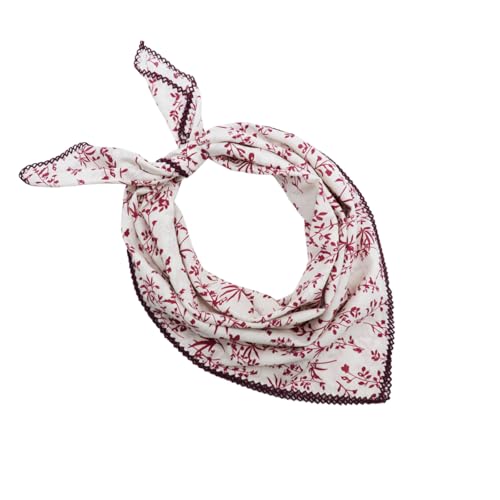 27.16'' Bandanas for Men, Cotton Mens Head Scarf with Flower Pattern Floral Hair Bandana Headband for Daily Casual - color: White Red