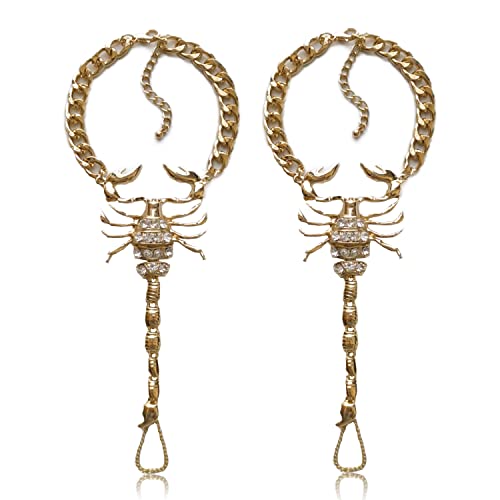 Scorpio Ankle Bracelets Anklets Costume Jewelry for Women - Sparkling Gold Scorpion Charm Rhinestone Sexy Feet Jewelry for Beach Wedding Summer Prom