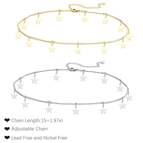 Boho Outfits for Women Boho Necklaces Country Concert Outfits Nashville Western Jewelry Choker Necklaces Long Leather Necklace Western Dress Jewelry Country Cowgirl Accessories Gifts - color: Z8 Star Choker Necklace