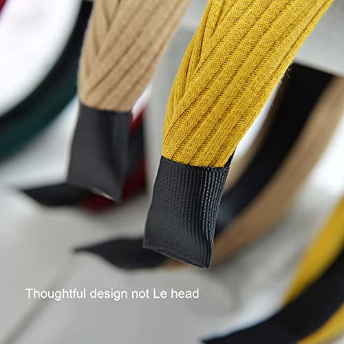 DRESHOW 8 Pack Knotted Headbands for Women Wide Turban Headband Yoga Exercise Ribbing Hair Hoop Hair Bands Accessories - color: 8 Pack: Pink,green,gray,yellow,beige,white,black,red