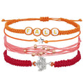 Beach Summer Ankle Bracelet for Women Handmade Braided Adjustable String Anklets Waterproof Surfer Bracelet - color: Fall